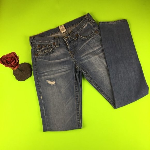 True Religion Jordan Distressed Boyfriend Jean Made in USA - Picture 1 of 7